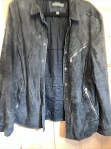 John Varvatis Jacket Black Men’s 100% Goat Suede RN102515 SZ 52 Good Condition - Picture 1 of 16