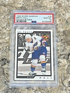 1996-97 Score Samples Golden Blades Brett Hull #19 PSA 10 GEM MINT Blues HOF - Picture 1 of 2