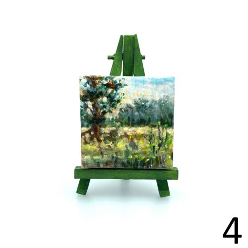 nieuw SCHILDERIJ  mini klein 7x7 cm acryl landschap small painting 