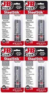 J-B Weld SteelStik Lot of 4 Steel Reinforced Grey Epoxy Putty Sticks For Metal - Picture 1 of 1
