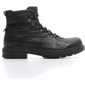 SCARPE STIVALI ANFIBIO UOMO NERO GIARDINI ORIGINALE A800650U 100 NERO PELLE AI - Picture 1 of 6