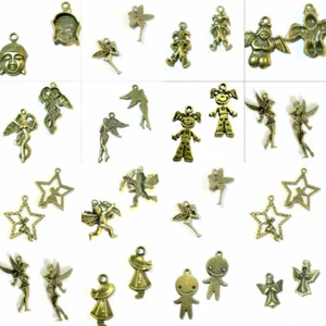 Anhänger Charms Engel Elfen Mädchen Buddha Harlekin  bronzefarben  verschiedene - Bild 1 von 26