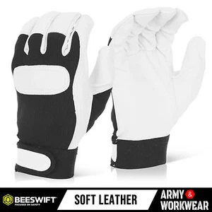Click 2000 Drivers Work Premium Lederhandschuhe verstellbare Manschette Herren alle Größen - Bild 1 von 1