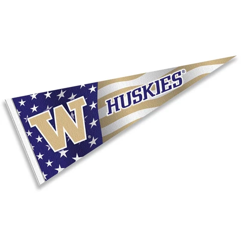 Washington Huskies Nation USA Stars and Stripes Pennant Full Size Pennant Cover