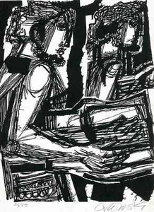 DANKET DEM HERRN MIT HARFEN - Psalm 33,2 - Hans ORLOWSKI - Handsigniert - Picture 1 of 1