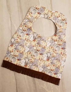 Baby Bib w Fringe Pet Lover Crazy Cat Lover Baby Shower gifts USA Handmade NEW - Picture 1 of 7