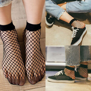 Fashion Women Ruffle Fishnet Ankle High Socks Mesh Lace Fish Net Short Socks