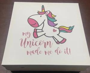 Wandbild Leinwand Einhorn "My Unicorn Made Me Do It" 12X12 - Bild 1 von 2