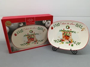 Lenox *Celebrate The Season* Christmas 10" Serving Platter Fireplace Stockings - Picture 1 of 10