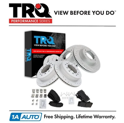 TRQ Front and Rear Brake Pad & Rotor Kit For 2010-22 Lexus GX460 Toyota 4Runner - Image 1 of 4