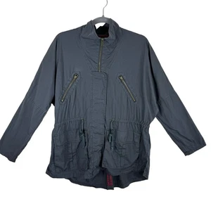 Billabong 100 % Baumwolle grau Stehkragen durchgehender Reißverschluss Militärstil Jacke Größe M - Bild 1 von 8