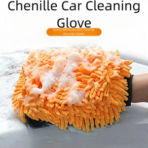 Car Wash Gloves Chenille Coral Fleece Dual Sided Cleaning Gloves for Cars - Picture 1 of 25