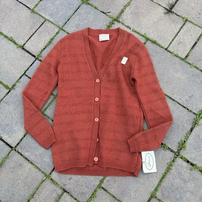 Vintage 1970s Pendleton Cardigan Sweater Deadstock NWT Size 38 S M Burnt Orange - Image 1 of 4