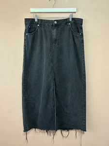 Maxi Falda Denim Marks & Spencer Negra Dobladillo Crudo Reino Unido 16 - Imagen 1 de 4