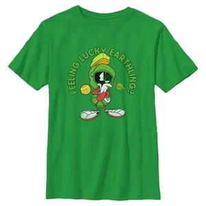 Boy's Looney Tunes Feeling Lucky Earthling? T-Shirt - Picture 1 of 4
