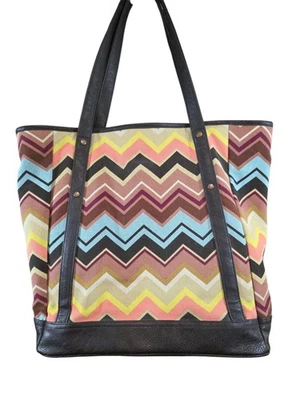 Missoni For Target Travel Tote Bag Womens Multi Color Chevron Zig Zag - Image 1 of 4