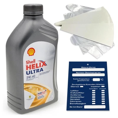 1 Liter Original Shell Helix Ultra Motoröl 5W40 inkl. Trichter + Anhänger Set - Bild 1 von 4