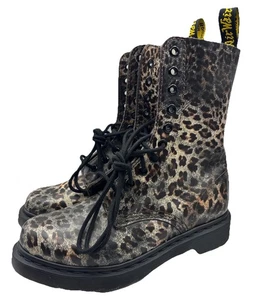 Dr. Martens Damen Leder Schnürstiefel 10" Kampfstiefel #14610 – Leopard – Größe 5 - Bild 1 von 14