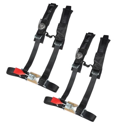 4 Point 2" Padded Black For Polaris RZR XP S 4 1000 PAIR Seat Belt Harness - Image 1 of 4