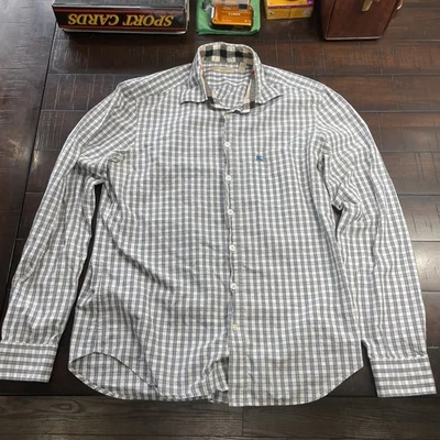 Burberry Brit Shirt Mens Large Button Down Plaid Cuff Collar Logo Casual - Image 1 of 4
