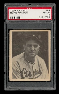 1939 Play Ball Set-Break # 94 Heinie Manush PSA 2 GOOD - Image 1 of 3