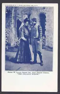 Ca 1903 COMEDY PRODUCTION OF THE COLLEGE WIDOW, NY, MINT PPC IN BLUE - Picture 1 of 1