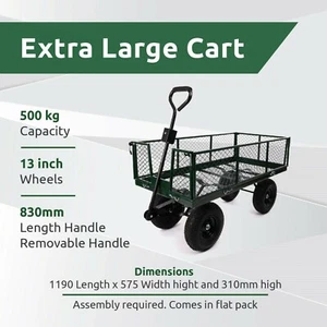 D2U Large Metal Mesh Garden Cart 600kg Capacity - Picture 1 of 5