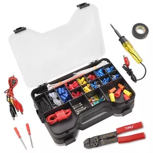 TOPEX 285PCs Auto Electrical Repair Kit Wire Stripper Blade Fuse Gauge Connector - Picture 1 of 13