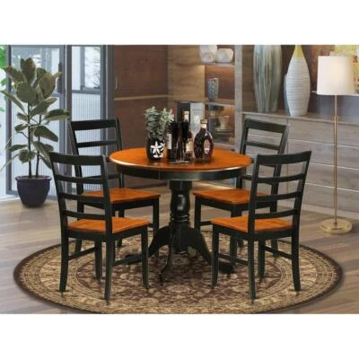 Dining  furniture  set  -  5  Pcs  with  4  Wooden  Chairs  in  Black - Image 1 of 4