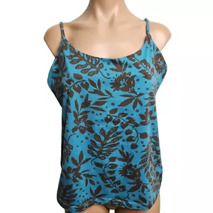 Sujetador Patagonia Azul Marrón Floral Estante Activo Cami Tank Talla XL - Imagen 1 de 13