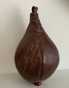 Bolso de Velocidad de Boxeo Autografiado Firmado Timothy Bradley Cuero Genuino de la Vieja Escuela - Imagen 1 de 8