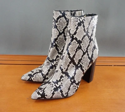 Jeffrey Campbell Raven Boots Womens 7.5 Brown Leather Snake Print Heel Bootie - Image 1 of 4