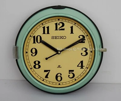 Vintage Maritime Seiko Wall Clock Slave Nautical Retro Ship Clock Aqua Marine - Image 1 of 4