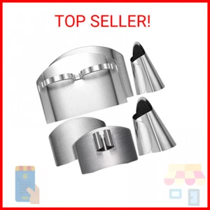 4PCS Finger Guard for Cutting Vegetables, Stainless Steel Finger Protector, Thum - Picture 1 of 2