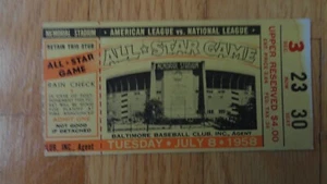 Vintage 1958 All Start Game Ticket Stub (Memorial Stadium) - Picture 1 of 5