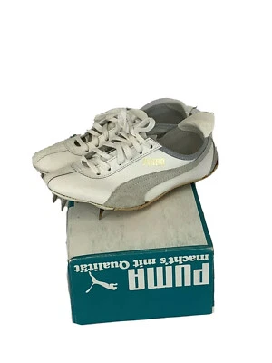 Vintage Track Shoes Spikes Puma Men's 6 Deadstock Suede Leather 70s White 9221 - Image 1 of 4