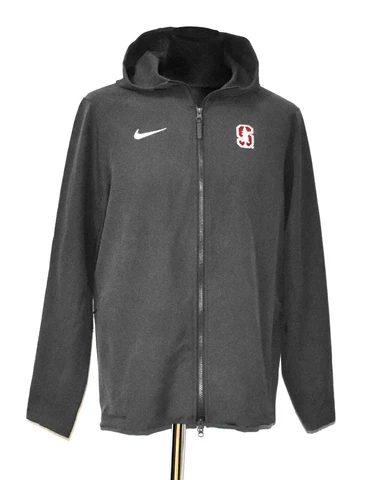 A6 NEW NIKE Stanford Cardinal Grey Full Zip Stretch Hoodie Jacket Size M Cover