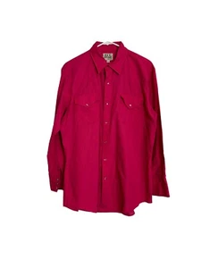 Ely Cattleman Herren Größe 16/33 Western Pearl Druckknopf Shirt rosa Langarm - Bild 1 von 7