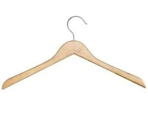 Wood Slimline Shirt/Coat Smooth Luxury Hangers 17 inch Set of 20 Pcs - Picture 1 of 7