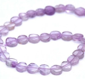 HALF STRAND NATURAL PINK AMETHYST SMOOTH COIN / DISC BEADS, APPROX 4.5 MM  - Picture 1 of 3