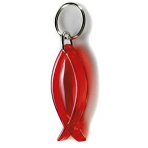 Gadget portachiavi a forma di PESCE x mercato ittico porto marinaio ROSSO TRASPA - Foto 1 di 1