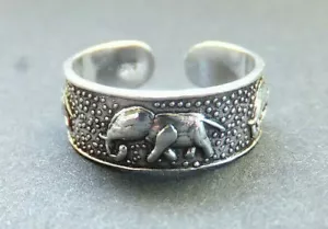 MASSIVSILBER ZEHENRING, Elefantendesign *BRANDNEU* gute Qualität, robuster Zehenring, 0,925 - Bild 1 von 7