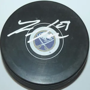 ZEMGUS GIRGENSONS SIGNED BUFFALO SABRES HOCKEY PUCK W/CASE COA - Picture 1 of 1