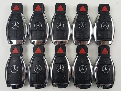 LOTE ORIGINAL NKLG DE 10 MERCEDES BENZ OEM CHAVE INTELIGENTE MENOS ENTRADA CONTROLE REMOTO FOB CROMADO - Imagem 1 de 4
