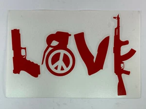 Love is Diverse Handgun Grenade Knife AK-47 Vinyl Decal Sticker 6.75" x 2.25" - Bild 1 von 13