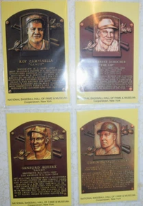 NTL BASEBALL HALL FAME "BR Greats - Roy C, Leo D, Koufax, Snider" 4xPlaque Cards - Picture 1 of 4