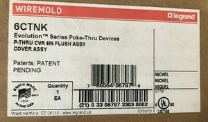 Wiremold / Walker 6CTNK Evolution Flush Style Copertura Assemblare Alluminio Colore Nichel - Foto 1 di 1