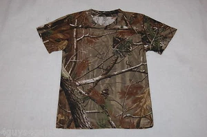 Boys S/S Tee Shirt BROWN WOODSY CAMO Chest Pocket REALTREE 100% Cotton SIZE XL - Picture 1 of 1