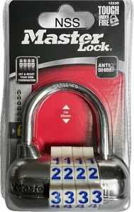 Master Lock Heavy-Duty Anti Shim Lock 1534D Set-Your-Own Combination White Dial - Picture 1 of 2