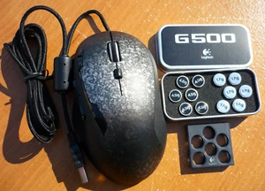 Logitech G500 Laser Gaming Mouse w/ ALL Weights & Cartridge - Cleaned Tested #6 - Picture 1 of 7